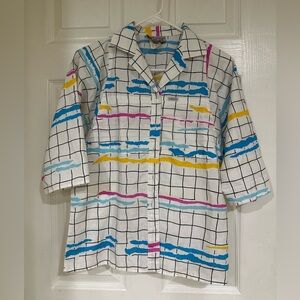 VINTAGE CABRAIS Button Up Shirt 90s Multicolor Check